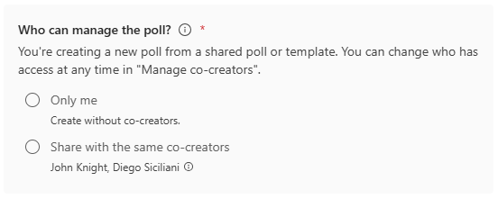 Let template co-creators view and download poll results.